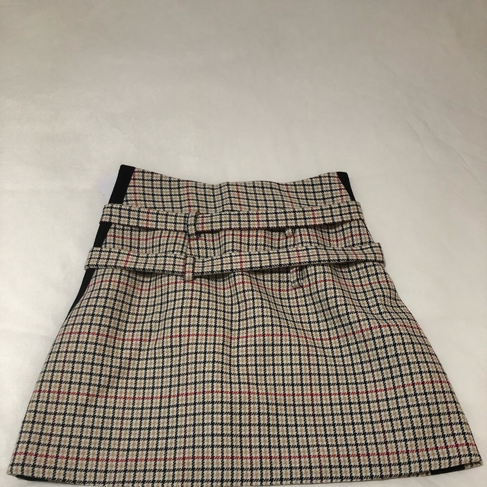 Plaid and black skirt